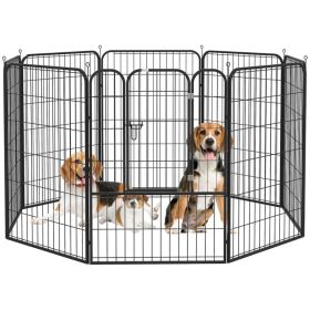 8 Panel Pet Playpen Play Yard Fence Home DIY Heavy-Duty Metal Foldable Indoor Outdoor 39"H
