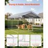 Outdoor Dog Kennel, 9.84 x 9.84 x 7.05 ft Large Dog Kennel with Secure Lock, Outside Dogs Enclosures with UV-Resistant & Waterproof Roof Cover
