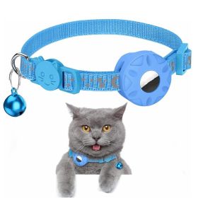 For AirTag Tracker Silicone Case Reflective Cats Dogs Pet Collar (Type: Pet Supplies, Color: Blue)
