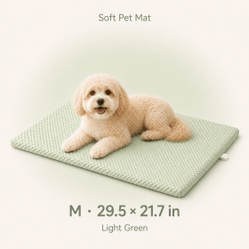 Summer Dog Bed Mat with Removable Machine-Washable Cover, Cushioned Foam Pet Mattress, Non-Slip Crate Kennel Pad for Cats, Small Medium Dogs (Color: Green, size: M)
