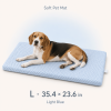 Summer Dog Bed Mat with Removable Machine-Washable Cover, Cushioned Foam Pet Mattress, Non-Slip Crate Kennel Pad for Cats, Small Medium Dogs
