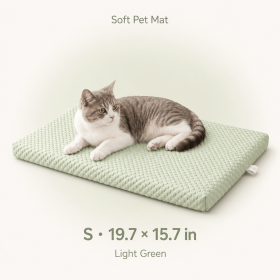 Summer Dog Bed Mat with Removable Machine-Washable Cover, Cushioned Foam Pet Mattress, Non-Slip Crate Kennel Pad for Cats, Small Medium Dogs (Color: Green, size: S)